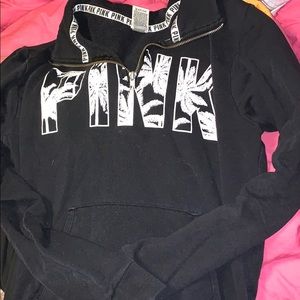 Victoria’s Secret pink palm tree half zip up
